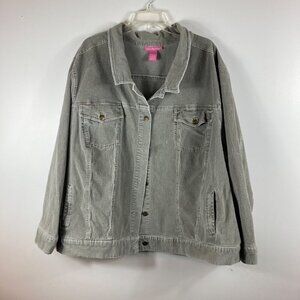 Womens Woman‎ Within Corduroy Jacket Gray 34W